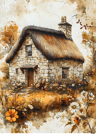 Papier ryżowy do decoupage A5 Chatka 10790