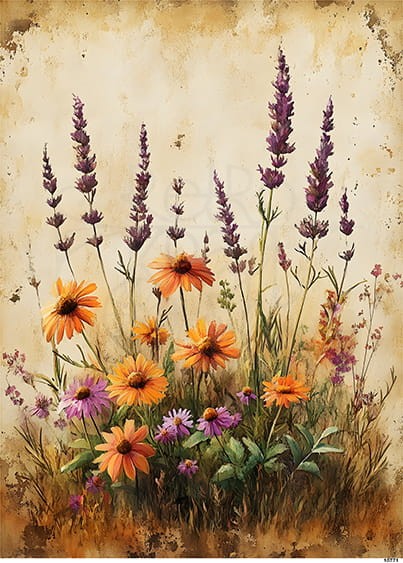 Papier ryżowy do decoupage A5 Kwiaty 10771