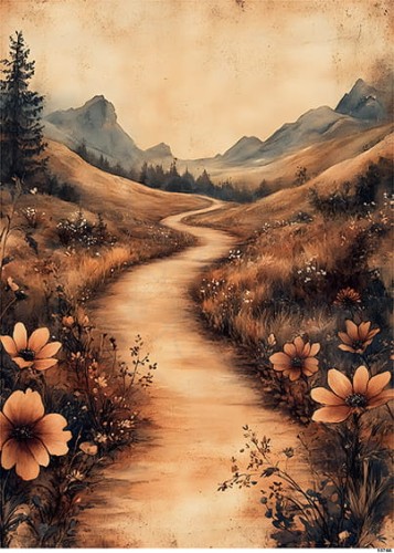 Papier ryżowy do decoupage A5 Ścieżka w górach 10766