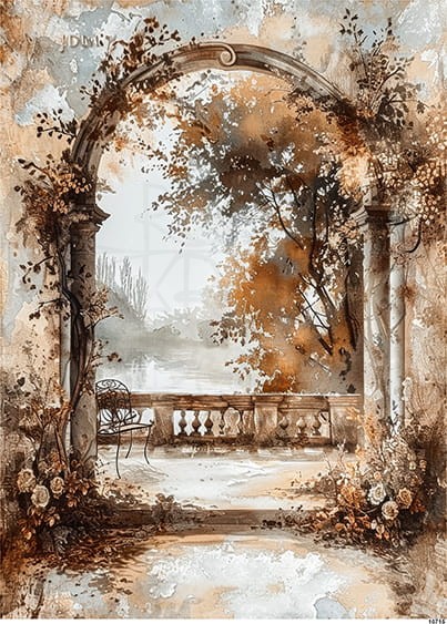 Papier ryżowy do decoupage A5 Okno retro 10715