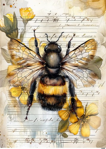 Papier ryżowy do decoupage A5 Pszczoła 10689