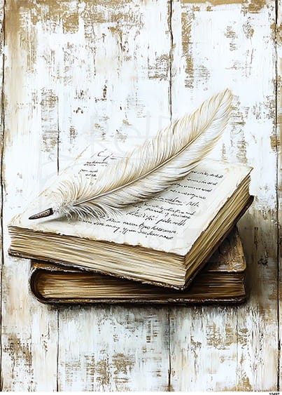 Papier ryżowy do decoupage A5 Książka rękopis retro 10497