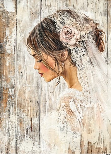 Papier ryżowy do decoupage A5 Ślub Panna młoda 10414