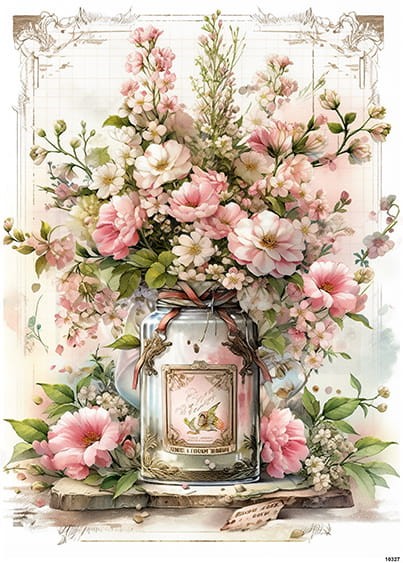 Papier ryżowy do decoupage A5 Bukiet kwiatów 10327