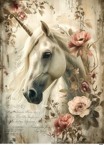 Papier ryżowy do decoupage A5 Jednorożec 10306