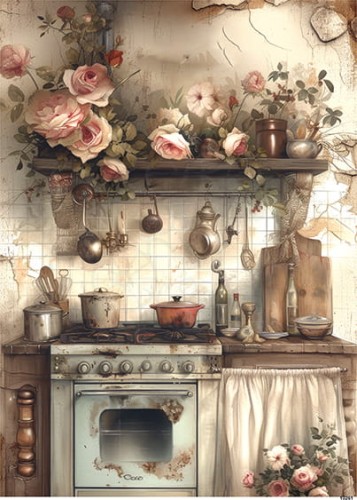 Papier ryżowy do decoupage A5 Kuchnia vintage 10261