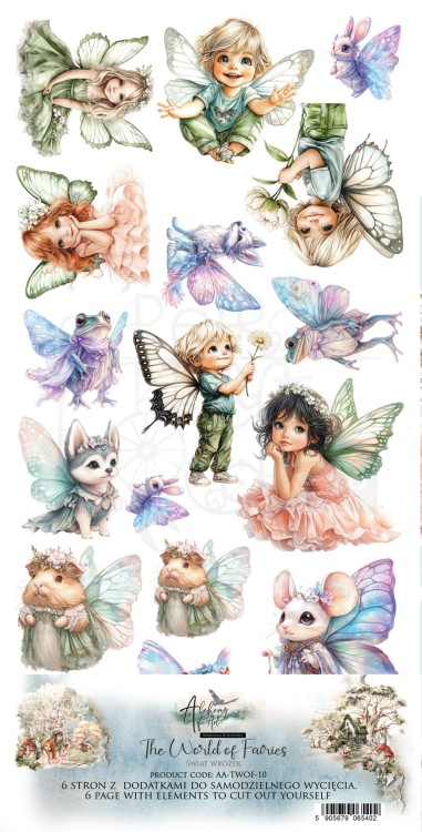 Zestaw papierów 15x30 dodatki do samodzielnego wycięcia The World of Fairies AA-TWOF-10 Alchemy of Art