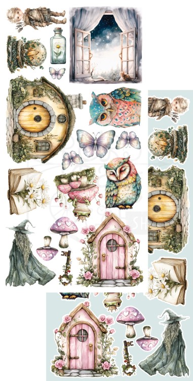 Zestaw papierów 15x30 dodatki do samodzielnego wycięcia The World of Fairies AA-TWOF-10 Alchemy of Art