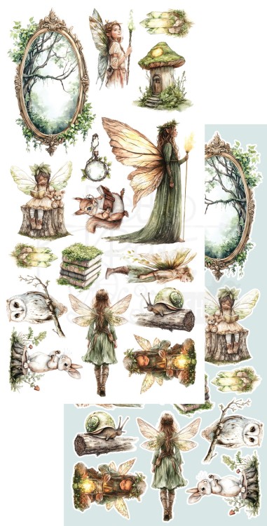 Zestaw papierów 15x30 dodatki do samodzielnego wycięcia The World of Fairies AA-TWOF-10 Alchemy of Art