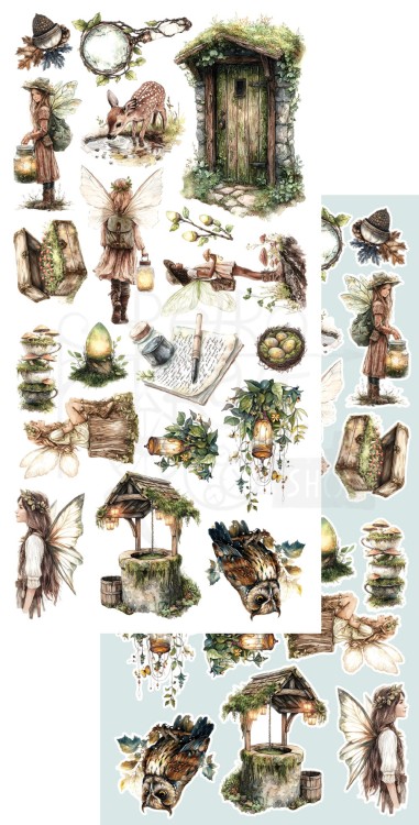 Zestaw papierów 15x30 dodatki do samodzielnego wycięcia The World of Fairies AA-TWOF-10 Alchemy of Art