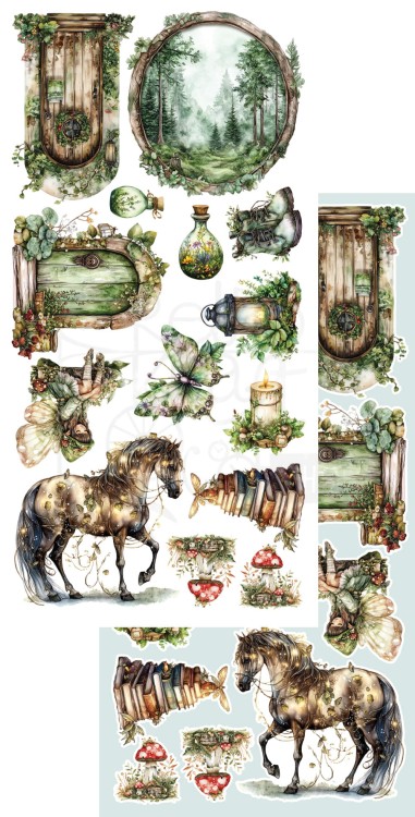 Zestaw papierów 15x30 dodatki do samodzielnego wycięcia The World of Fairies AA-TWOF-10 Alchemy of Art