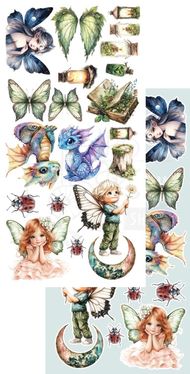 Zestaw papierów 15x30 dodatki do samodzielnego wycięcia The World of Fairies AA-TWOF-10 Alchemy of Art
