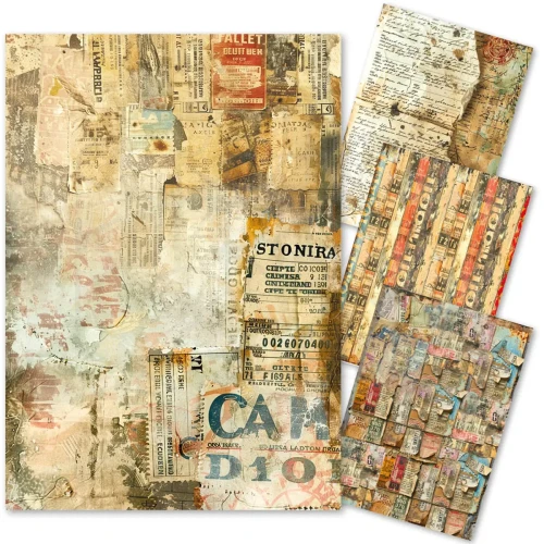 Papier ryżowy do scrapbookingu A4 Journey Ahead 4 arkusze MF006 Ciao Bella