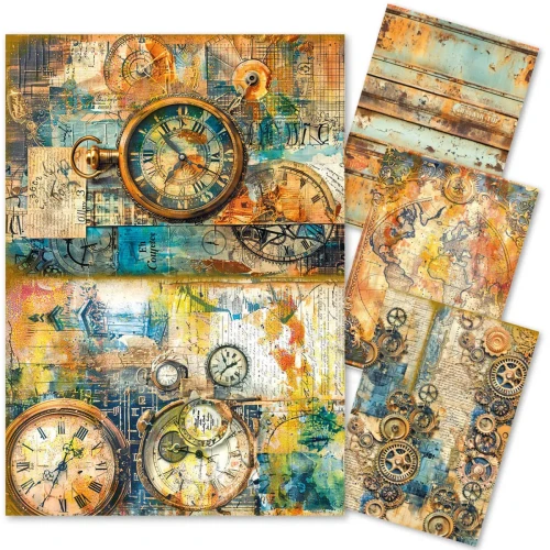 Papier ryżowy do scrapbookingu A4 Past Time 4 arkusze MF004 Ciao Bella