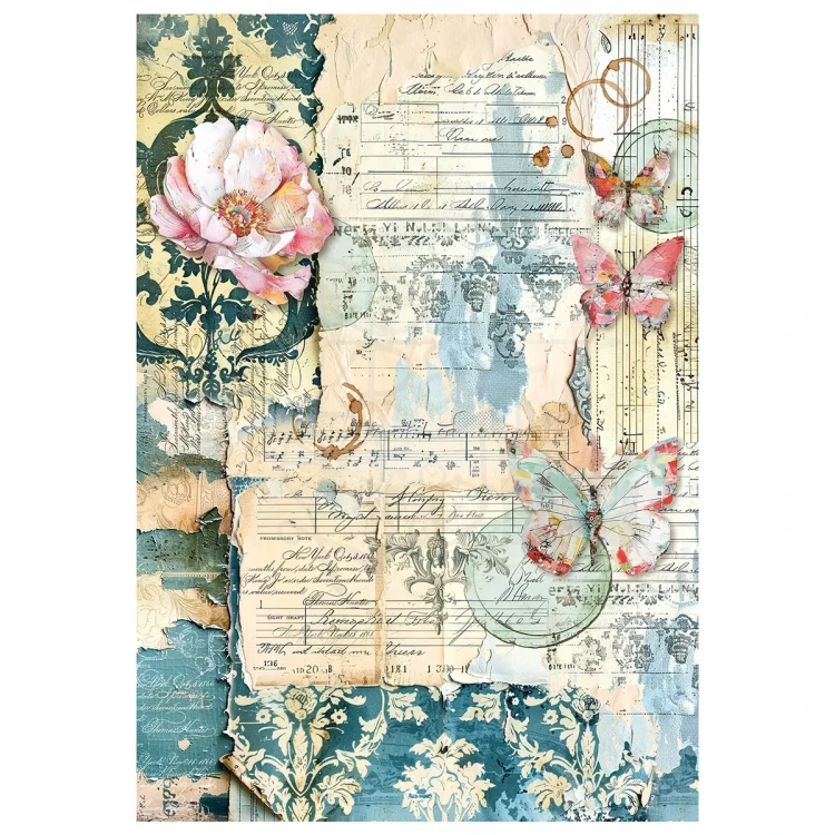 Papier ryżowy do scrapbookingu A4 Quintessential 4 arkusze MF003 Ciao Bella