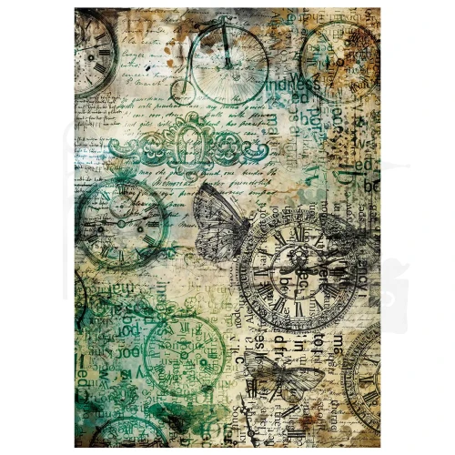 Papier ryżowy do scrapbookingu A4 Time Capsule 4 arkusze MF001 Ciao Bella