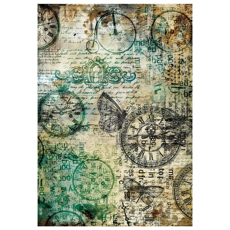 Papier ryżowy do scrapbookingu A4 Time Capsule 4 arkusze MF001 Ciao Bella