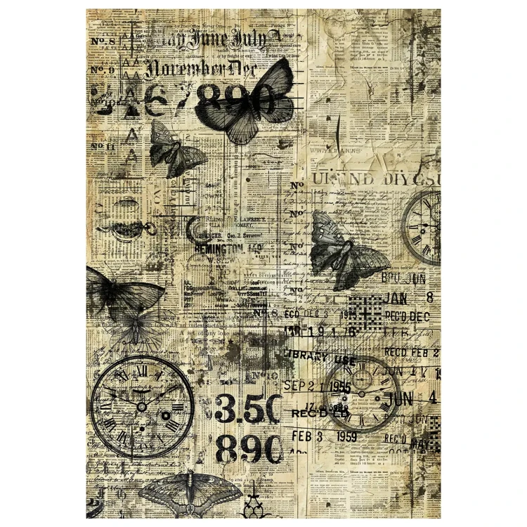 Papier ryżowy do scrapbookingu A4 Time Capsule 4 arkusze MF001 Ciao Bella