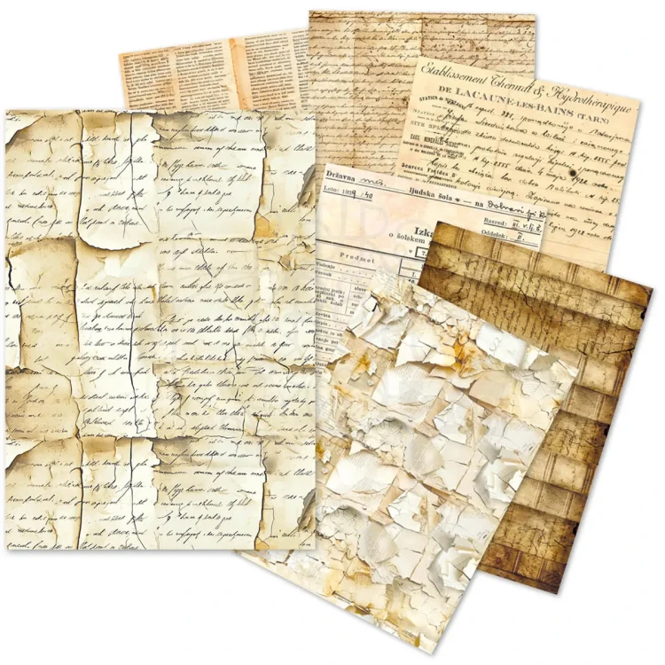 Zestaw papierów Tissue Paper A5 Vintage Manuscript 24 arkusze ME001 Ciao Bella