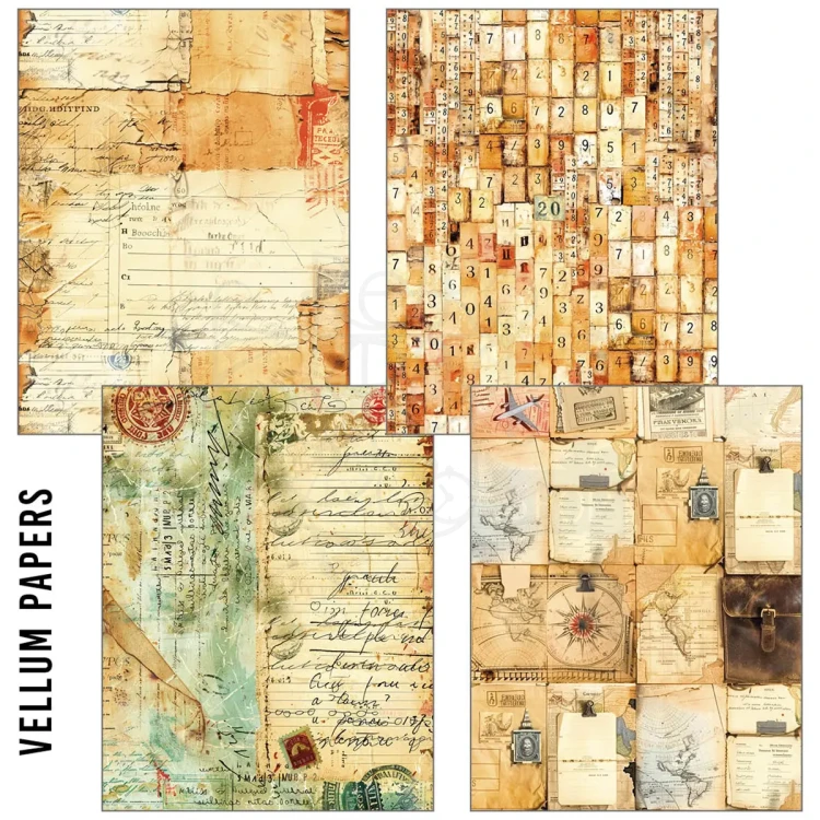 Zestaw A5 Tissue &amp; Vellum Paper Journey Ahead 8 arkuszy MC006 Ciao Bella