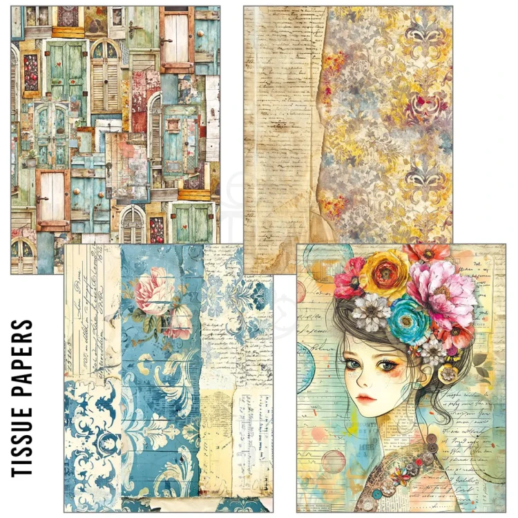 Zestaw A5 Tissue &amp; Vellum Paper Quintessential 8 arkuszy MC003 Ciao Bella