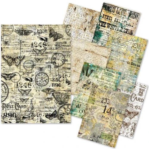 Zestaw A5 Tissue &amp; Vellum Paper Time Capsule 8 arkuszy MC001 Ciao Bella