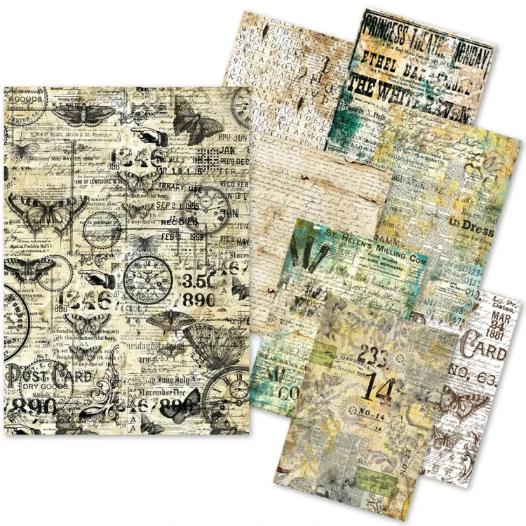 Zestaw A5 Tissue &amp; Vellum Paper Time Capsule 8 arkuszy MC001 Ciao Bella