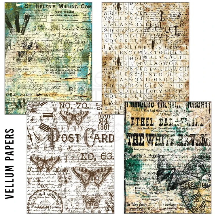 Zestaw A5 Tissue &amp; Vellum Paper Time Capsule 8 arkuszy MC001 Ciao Bella
