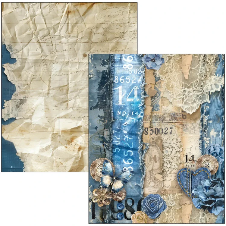 Zestaw papierów Mixed Media Book A4 Urban Blue Denim 50 arkuszy MA002 Ciao Bella