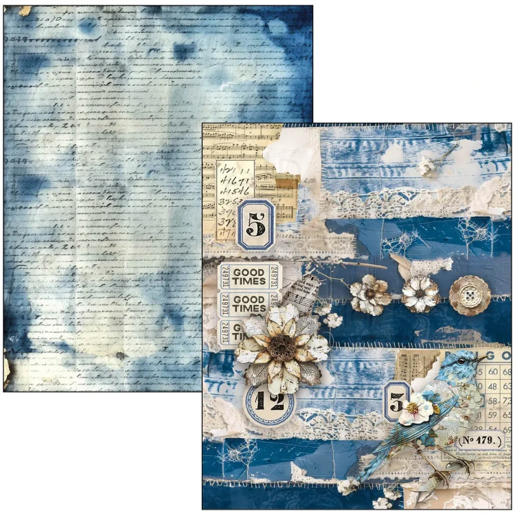 Zestaw papierów Mixed Media Book A4 Urban Blue Denim 50 arkuszy MA002 Ciao Bella