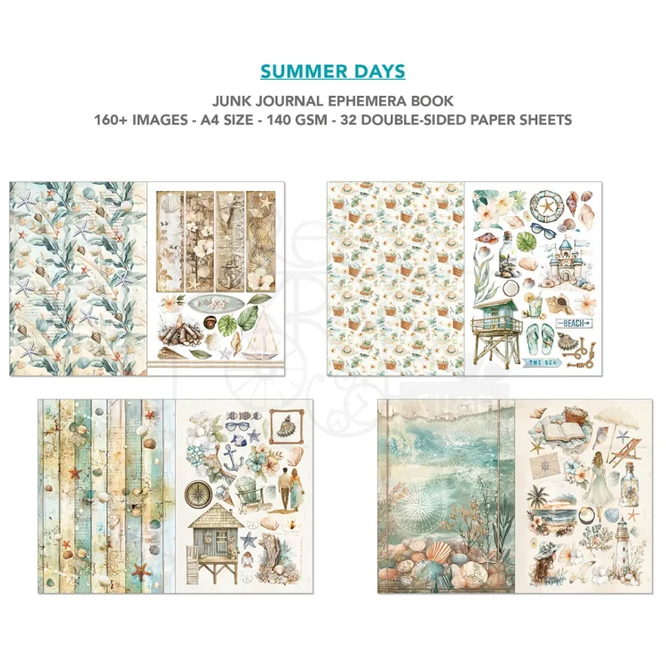 Zestaw A4 Junk Journal &amp; Ephemera Book Summer Days 32 arkusze CBB010 Ciao Bella