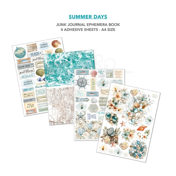 Zestaw A4 Junk Journal &amp; Ephemera Book Summer Days 32 arkusze CBB010 Ciao Bella