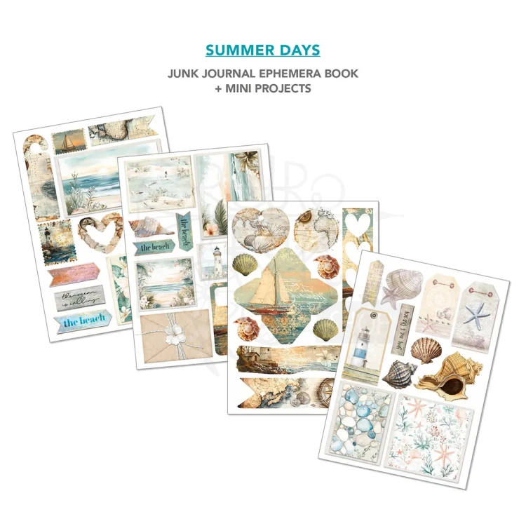 Zestaw A4 Junk Journal &amp; Ephemera Book Summer Days 32 arkusze CBB010 Ciao Bella
