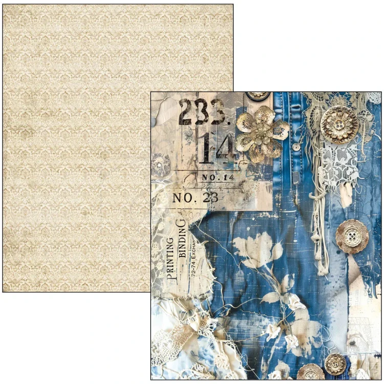 Zestaw papierów Mixed Media Book A4 Urban Blue Denim 50 arkuszy MA002 Ciao Bella