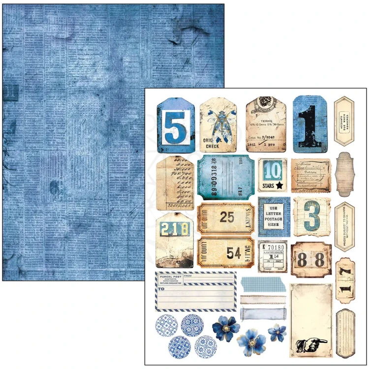 Zestaw papierów Mixed Media Book A4 Urban Blue Denim 50 arkuszy MA002 Ciao Bella