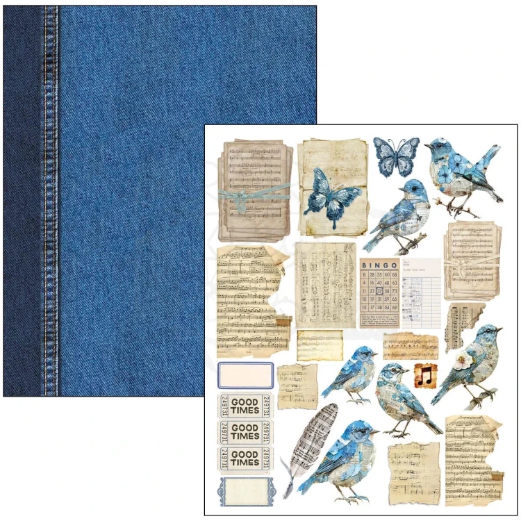 Zestaw papierów Mixed Media Book A4 Urban Blue Denim 50 arkuszy MA002 Ciao Bella