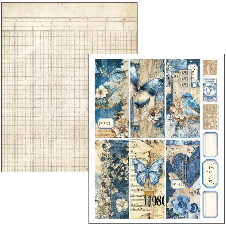 Zestaw papierów Mixed Media Book A4 Urban Blue Denim 50 arkuszy MA002 Ciao Bella