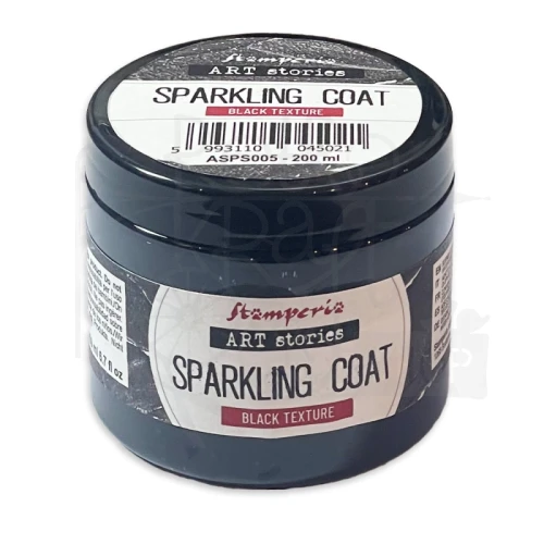 Pasta teksturowa czarna z brokatem Black Sparkling Coat 200ml ASPS005 Stamperia