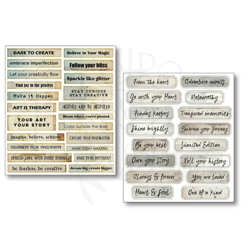 Naklejki 14x12cm Mixed Media Little Words 10 arkuszy MB001 Ciao Bella