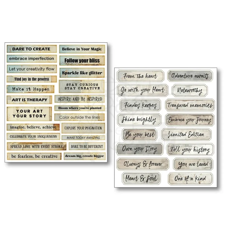 Naklejki 14x12cm Mixed Media Little Words 10 arkuszy MB001 Ciao Bella