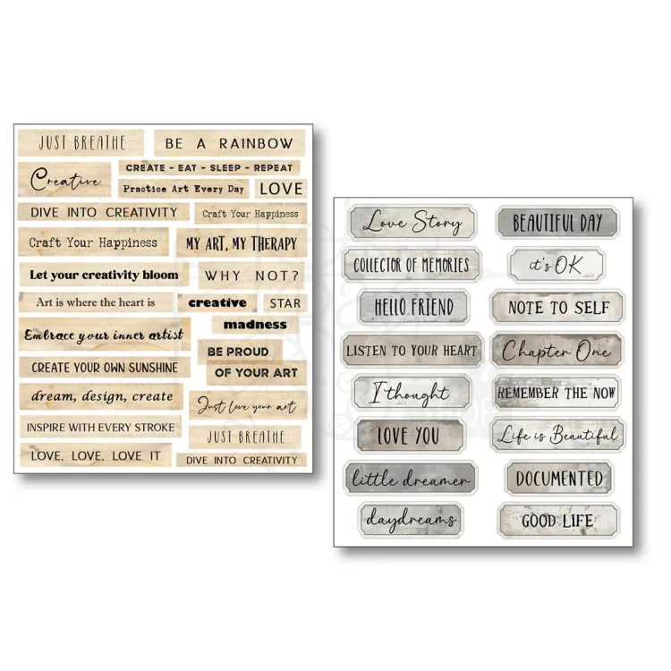 Naklejki 14x12cm Mixed Media Little Words 10 arkuszy MB001 Ciao Bella