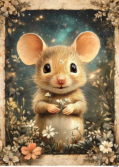 Papier ryżowy do decoupage A6 Myszka 10908
