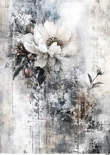Papier ryżowy do decoupage A5 Kwiaty grunge 11096