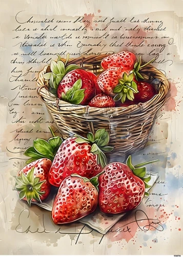 Papier ryżowy do decoupage A5 Truskawki 10870