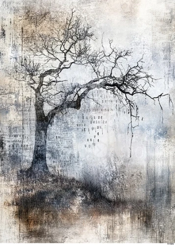 Papier ryżowy do decoupage A4 Tło z drzewem grunge 11105