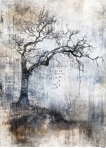 Papier ryżowy do decoupage A4 Tło z drzewem grunge 11105