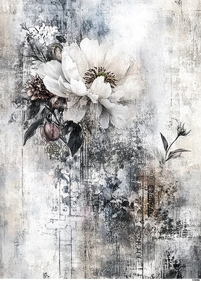 Papier ryżowy do decoupage A4 Kwiaty grunge 11096