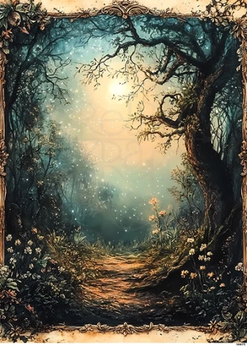 Papier ryżowy do decoupage A4 Magiczny las 10975