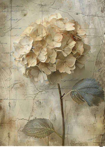 Papier ryżowy do decoupage A4 Hortensja 8465