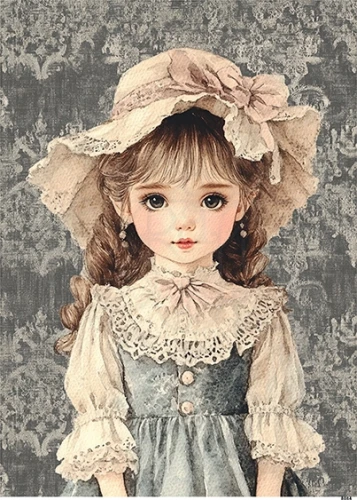 Papier ryżowy do decoupage A5 Mała dziewczynka 8084
